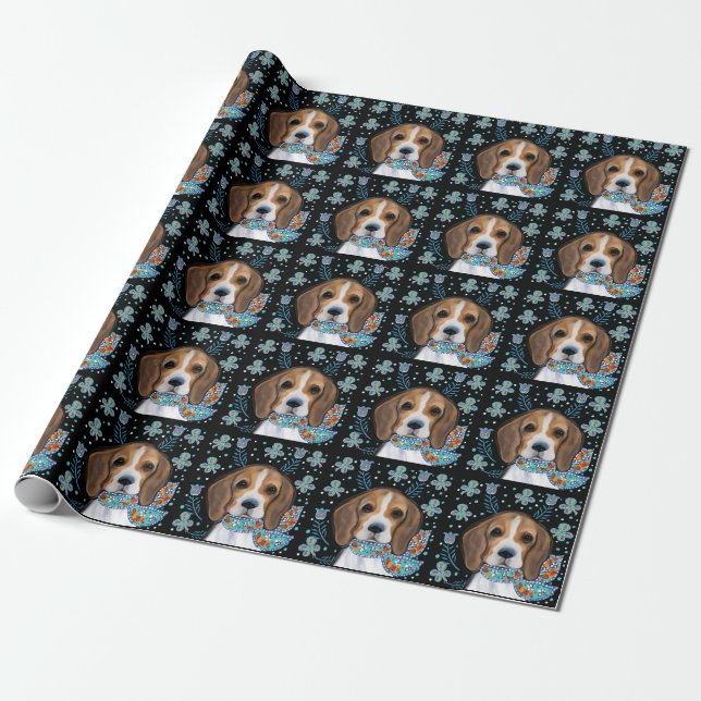 Papel De Presente Beagle        (Desenrolado)