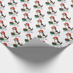 Papel De Presente Beagle Natal Santa Hat (triz cor 3)