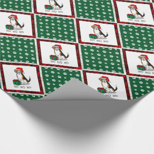 Papel De Presente Beagle Natal Santa Hat (triz cor 3)