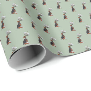 Papel De Presente Beagle Puppy White Rose  