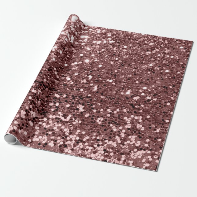 Papel De Presente Bean de Efeito Brilhante com Sequência Dourada Ros (Desenrolado)