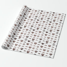 Papel De Presente Beard Silhouette Wrapping Paper Funny Facial Hair