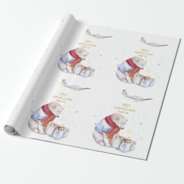 Papel De Presente Beary Christmas Urso Personalizado Wonderland Robi
