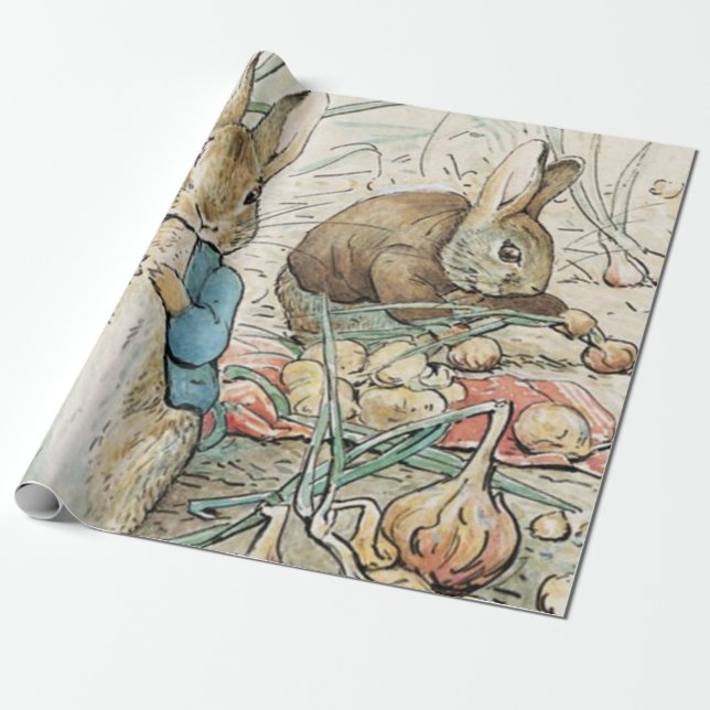 Papel De Presente Beatrix Potter Peter Rabbit E Benjamin Bunny (Desenrolado)