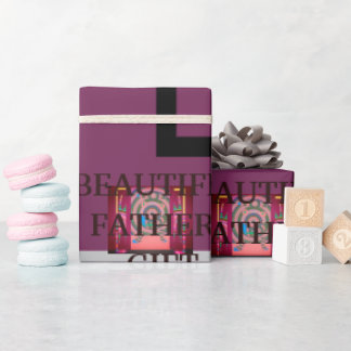 PAPEL DE PRESENTE BEAUTIFL PAI GIFT_LETTER _PUPLER_BLACK_CINZA_