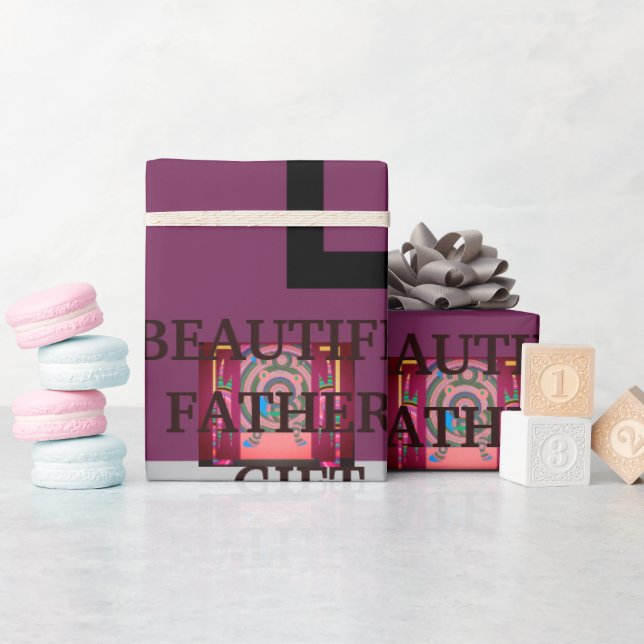 PAPEL DE PRESENTE BEAUTIFL PAI GIFT_LETTER _PUPLER_BLACK_CINZA_ (Chá de bebê)