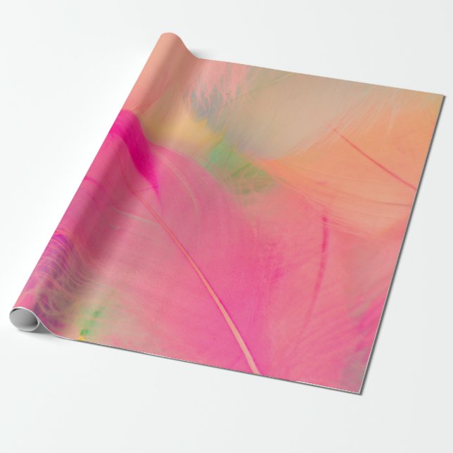 Papel De Presente Beautiful abstract purple and blue feathers on whi (Desenrolado)