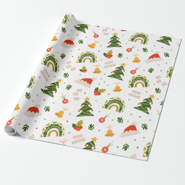 Papel De Presente Beautiful Christmas Pattern     (Desenrolado)