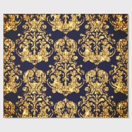 Papel De Presente Beautiful Damask Gold & Black Wrapping paper roll