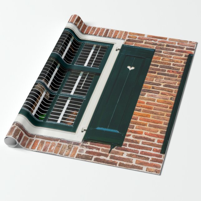 Papel De Presente Beautiful dutch traditional houses. Brick wall wit (Desenrolado)