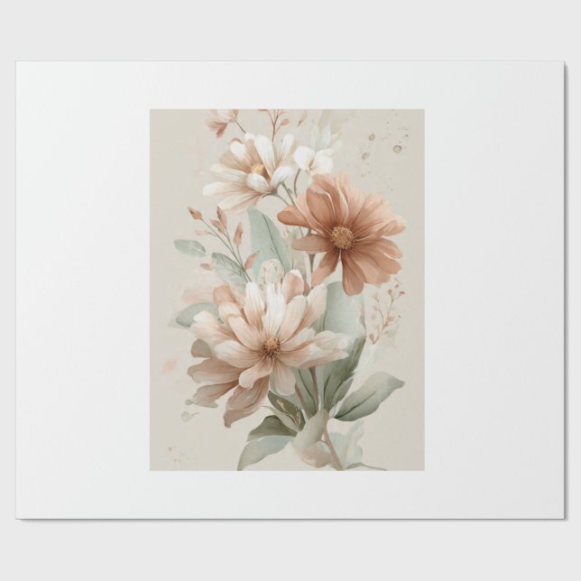 Papel De Presente beautiful flower design  (Aberto)