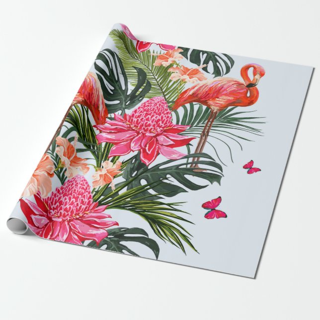 Papel De Presente Beautiful seamless floral summer pattern backgroun (Desenrolado)