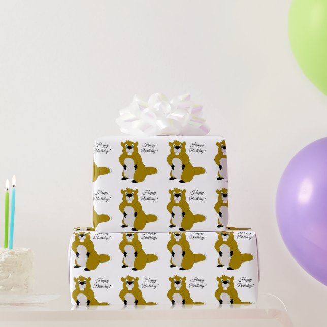 Papel De Presente Beaver Design Birthday Presente (Presentes para festas)
