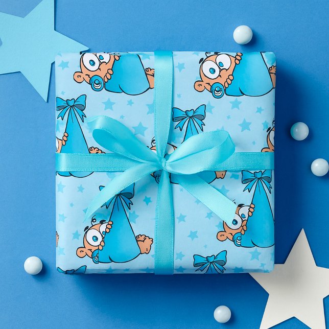 Papel De Presente Bebê Adorável com Pacificador em Lança (Criador carregado)