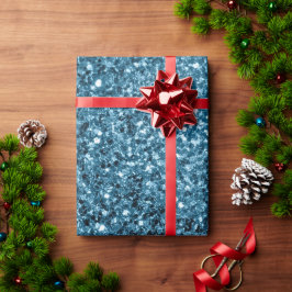 Papel De Presente Bebê azul claro brilho falso faíscas