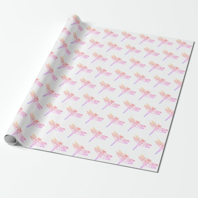 Papel De Presente Bebê-Bebê-Bebê-Bebê Rosa-Dragão-Rosa Pastel Crianç (Desenrolado)