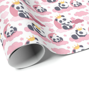 Papel De Presente bebê docinho Princesa Panda