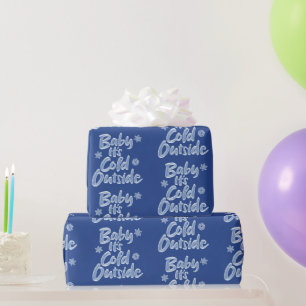 Papel De Presente Bebê é Natal congelado azul gelado da parte