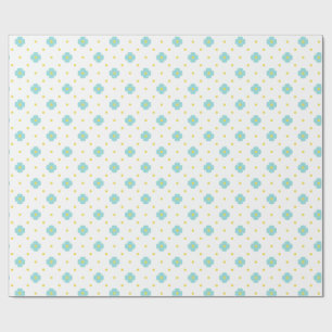 Papel De Presente Bebê em Flor Cute Azul Floral Chás de Bebê