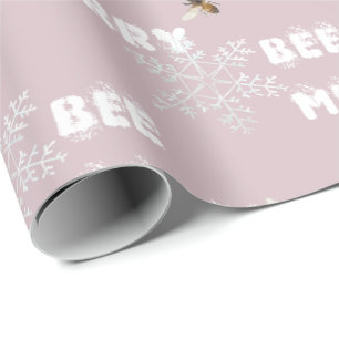 Papel De Presente Bebê Feliz Dreamy Snowflakes Beekeeper Feriado Ros