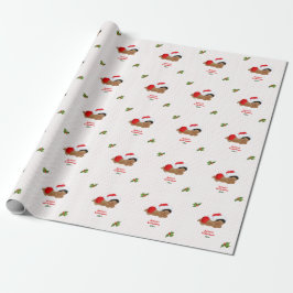Papel De Presente Bebê Natal Red Santa Hat Dot