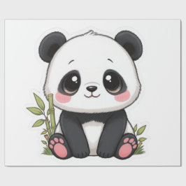 Papel De Presente Bebê Panda Adorável Bambu