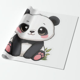 Papel De Presente Bebê Panda Adorável Bambu