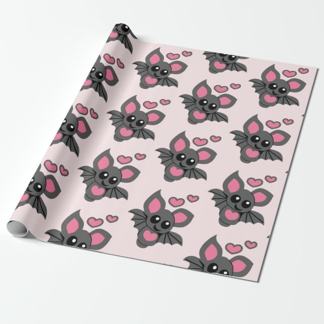 Papel De Presente Bebê Rosa Bat (Desenrolado)