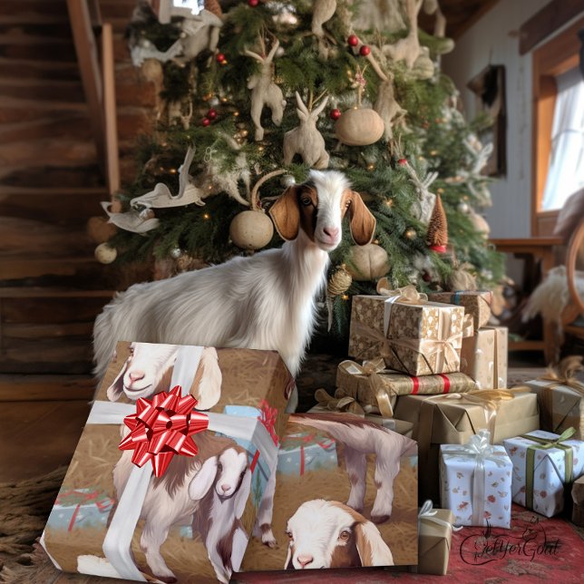 Papel De Presente Bebê Rustic Boer vai ao Natal (Criador carregado)