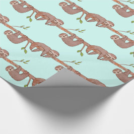 Papel De Presente Bebês Cute de Aquarela em Padrão de Árvore