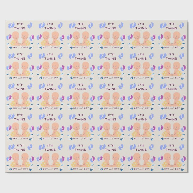 Papel De Presente Bebês irmãos gêmeos (Aberto)