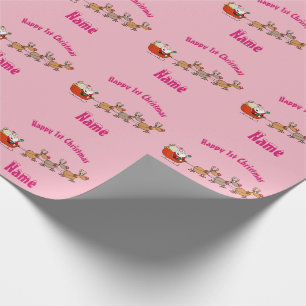 Papel De Presente Bebês PINk 1 rua Gráfico de Natal Personalizado