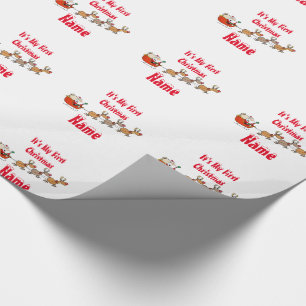 Papel De Presente Bebês Primeiro Natal Gwtwrap Personalizado