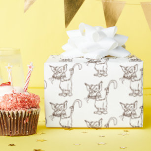 Papel De Presente Beco Gato Duro Gatinho Legal Engraçado Tom Cartogr