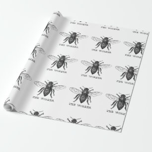 Papel De Presente Bee Worker Honey Black Bumblebee