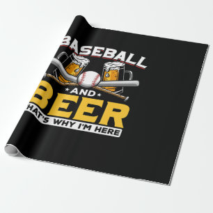 Papel De Presente Beer Drinker Baseball Beball Humor Aniversário