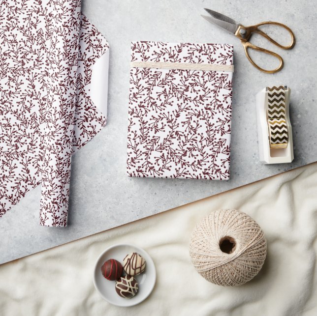 Papel De Presente Beeren, bordeauxrot. (Artesanato)