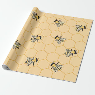 Papel De Presente Bees Honeycomb