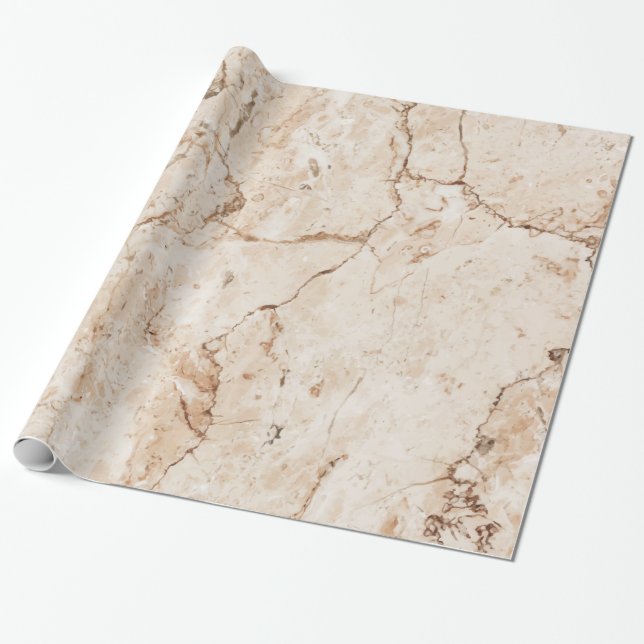 Papel De Presente Beige Cream Marble (Desenrolado)