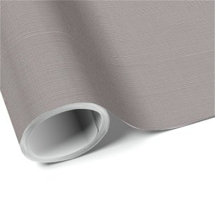 Papel De Presente Beige Linen Textura de ferro Simples Monograma Ele