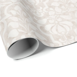 Papel De Presente Beige Vintage Victorian Damask Seamless Patterno