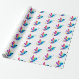 Papel De Presente Beija-flor Arco-íris Exótico