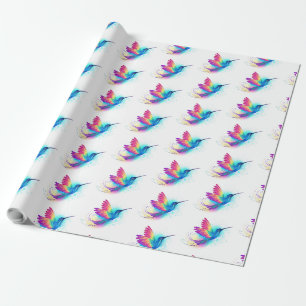 Papel De Presente Beija-flor Arco-íris Exótico