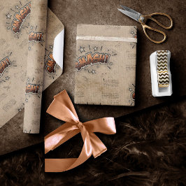 Papel De Presente BEIJA! Vintage Comic Book Steampunk Pop Art