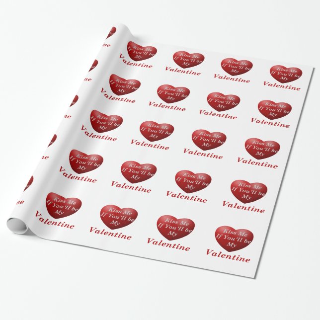 Papel De Presente Beije-me se você será meu Namorados (Desenrolado)