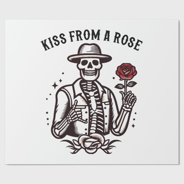Papel De Presente Beijo de uma Rosa (Aberto)