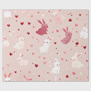 Papel De Presente Beijos de Coelho & Desejos do Coração