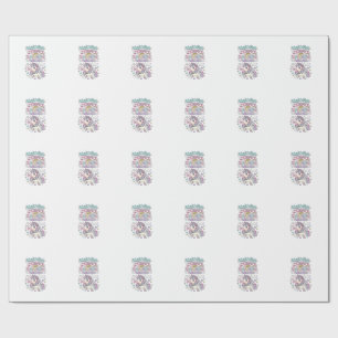 Papel De Presente Beijos de Unicórnio e Desejos de Arco-Íris Doce Gr