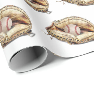 Papel De Presente beisebol na luva