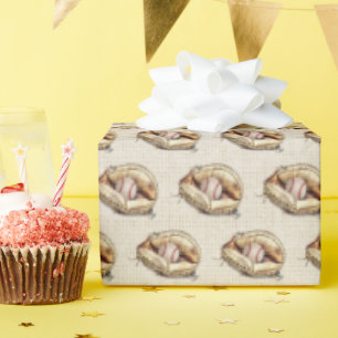 Papel De Presente Beisebol No Aniversário De Luva